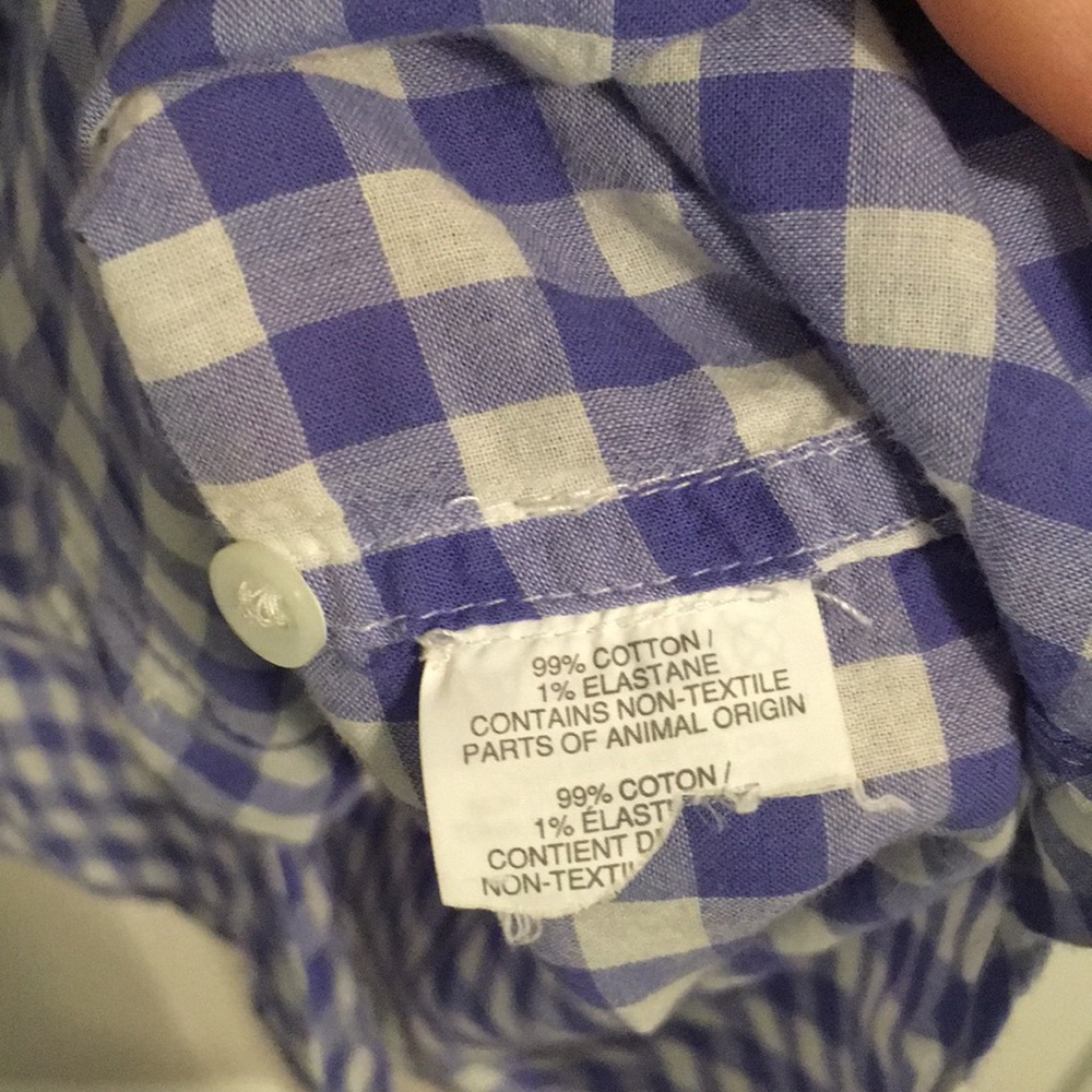 J.Crew Periwinkle checked shirt. Gingham! - Picture 3 of 7